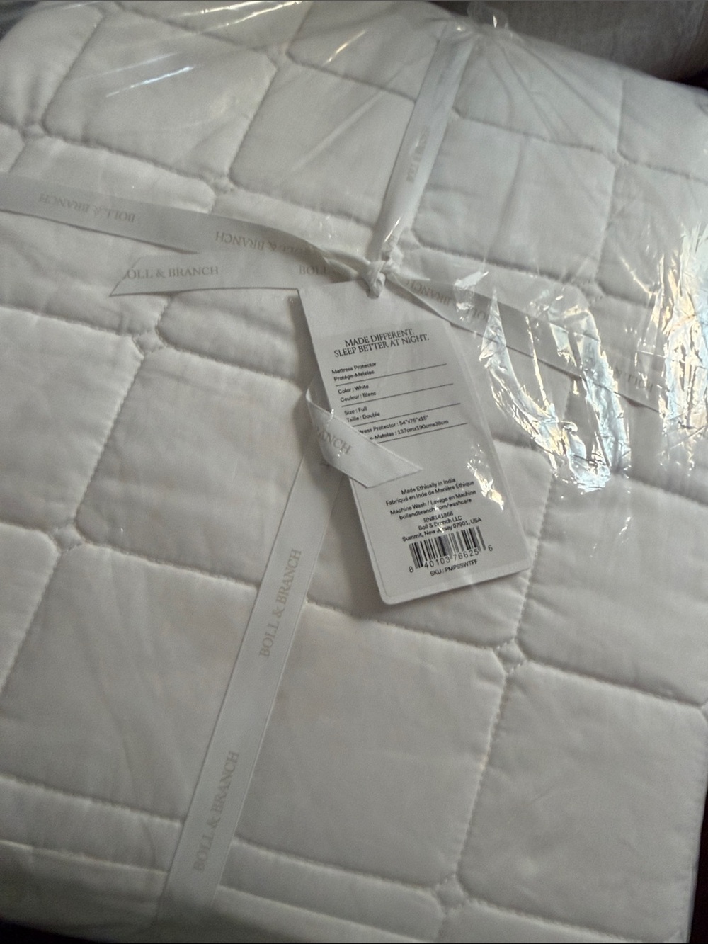 Boll & branch White Quilted Mattress Pad protector size Full